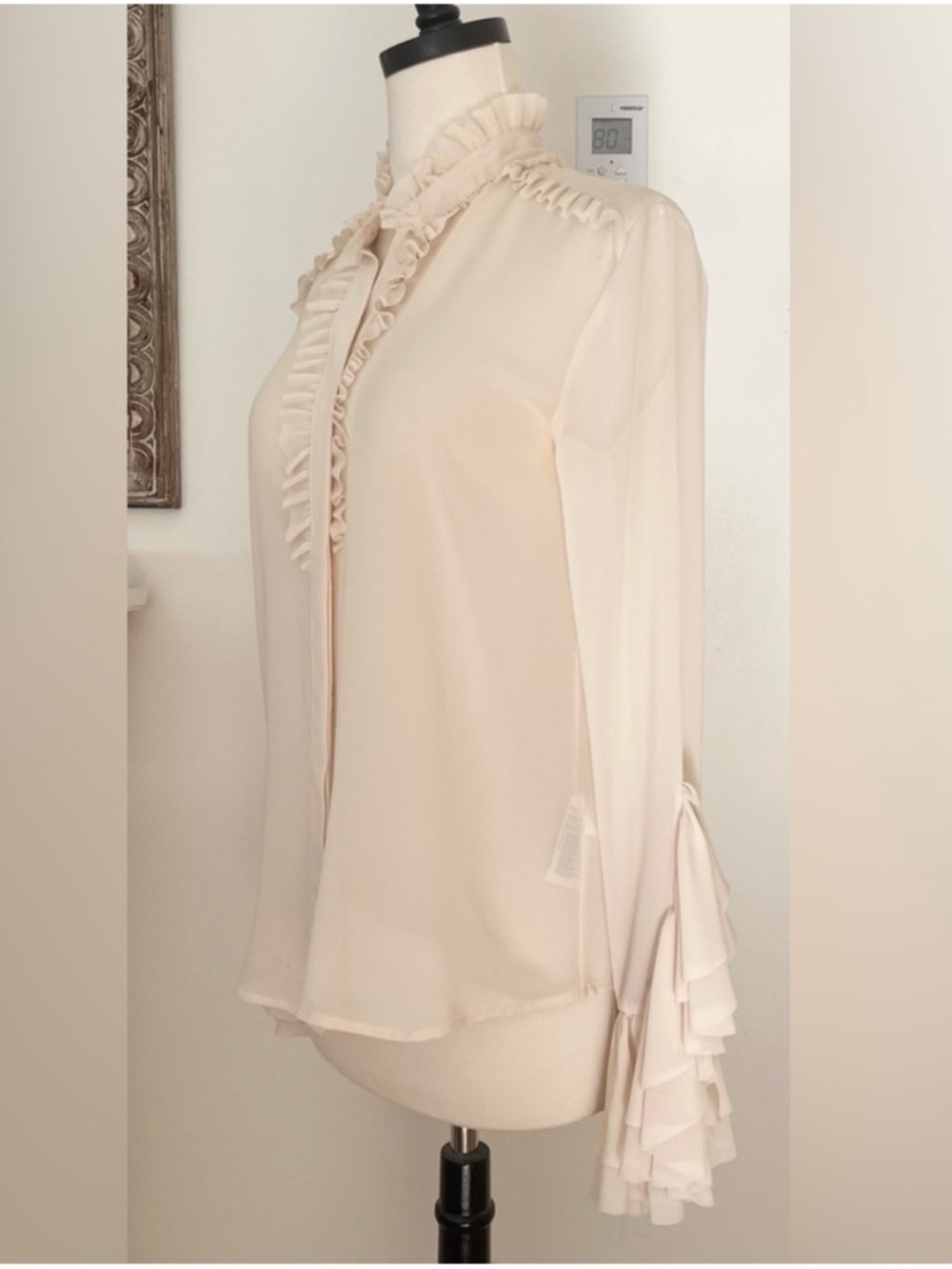 H&M Cream Ruffle Detail Blouse - Picture 10 of 11
